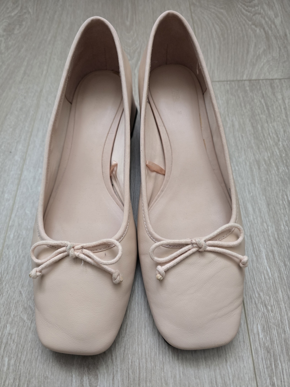 Zara Blush Pink Low Block Heel Ballet Pumps - Picture 2 of 9